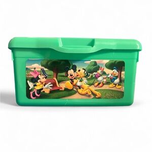 Vintage Disney Green Mickey Mouse & Friends Huggies Baby Wipes Container Empty‎